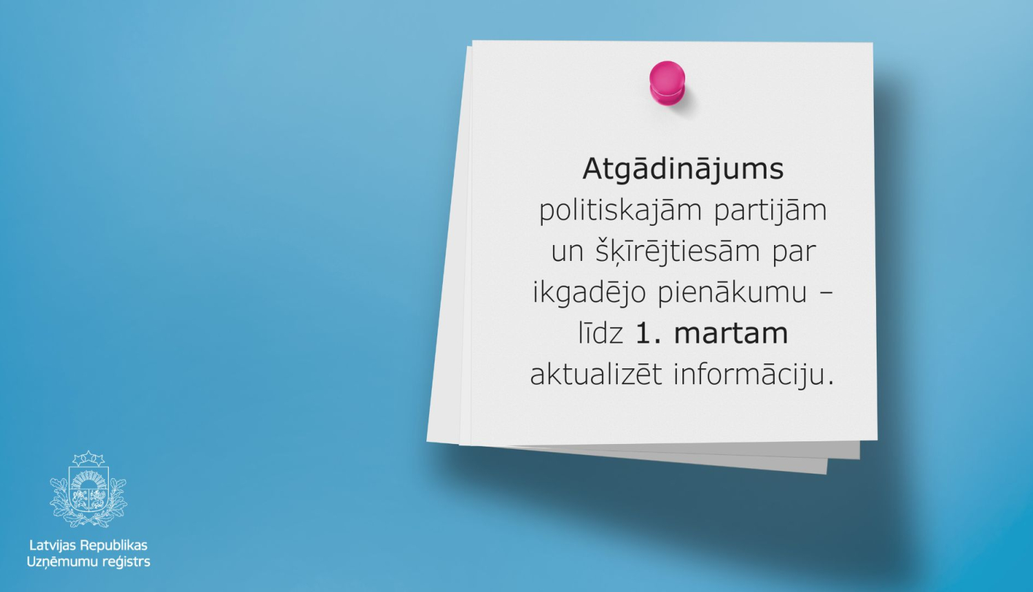 Piezīmju lapiņa uz kuras uzrakstīts atgādinājums politiskajām partijām un šķīrējtiesām